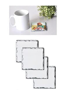 Slate Square Coasters with Image or Writing
