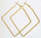 Square "Hoop" Earrings - Silver or Gold Tone