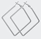 Square "Hoop" Earrings - Silver or Gold Tone