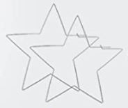 Star "Hoop" Earrings - Silver or Gold Tone