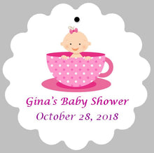 Baby Shower Tag - Teacups - Blue or Pink (set of 30)