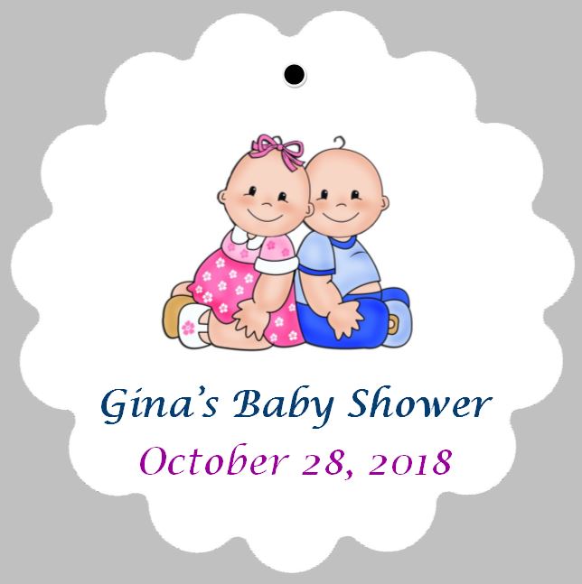 Baby Shower Tags for Twins  (set of 24)