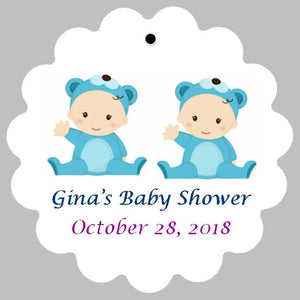 Baby Shower Tags for Twins - Choose Genders (set of 24)