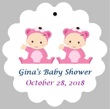 Baby Shower Tags for Twins - Choose Genders (set of 24)