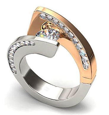 Two-Toned Abstract Ring with CZ - Size 8