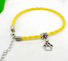 Paw Print Leather Rope Bracelet
