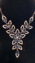 Blue Rhinestone Flower Power Necklace