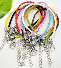 Paw Print Leather Rope Bracelet
