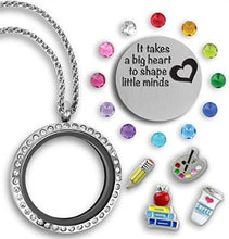 Teacher Charm Locket - Round with Choice of 2 Sayings