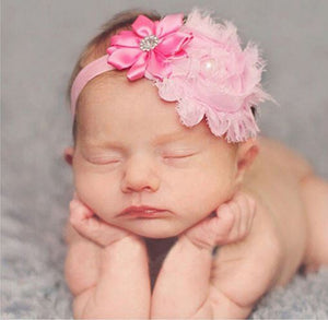 Infant Headband with Flower and Rhinestone