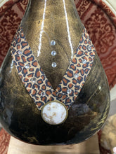 Leopard and Stone Adorned Vase