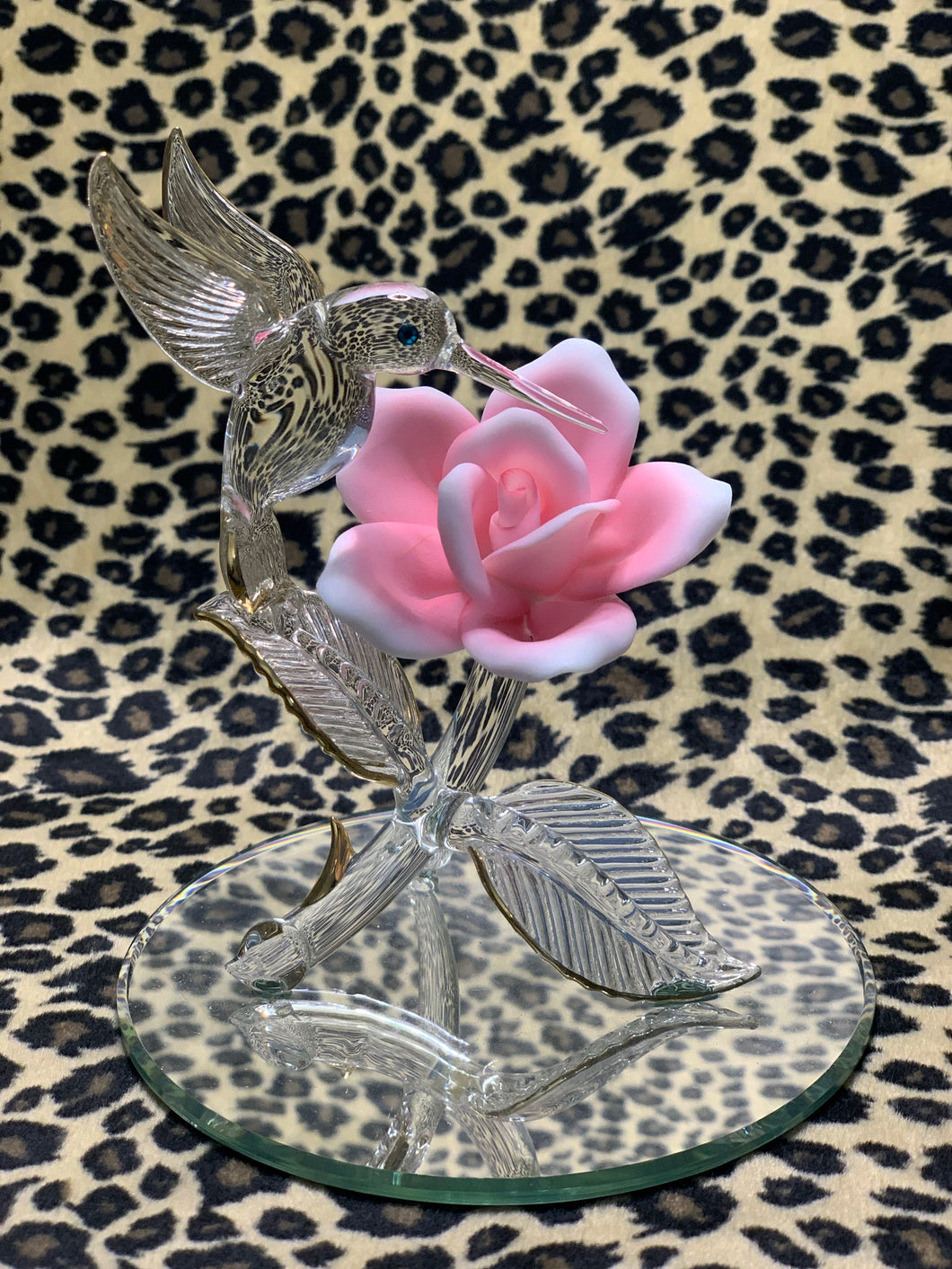 Glass Baron Hummingbird & Rose