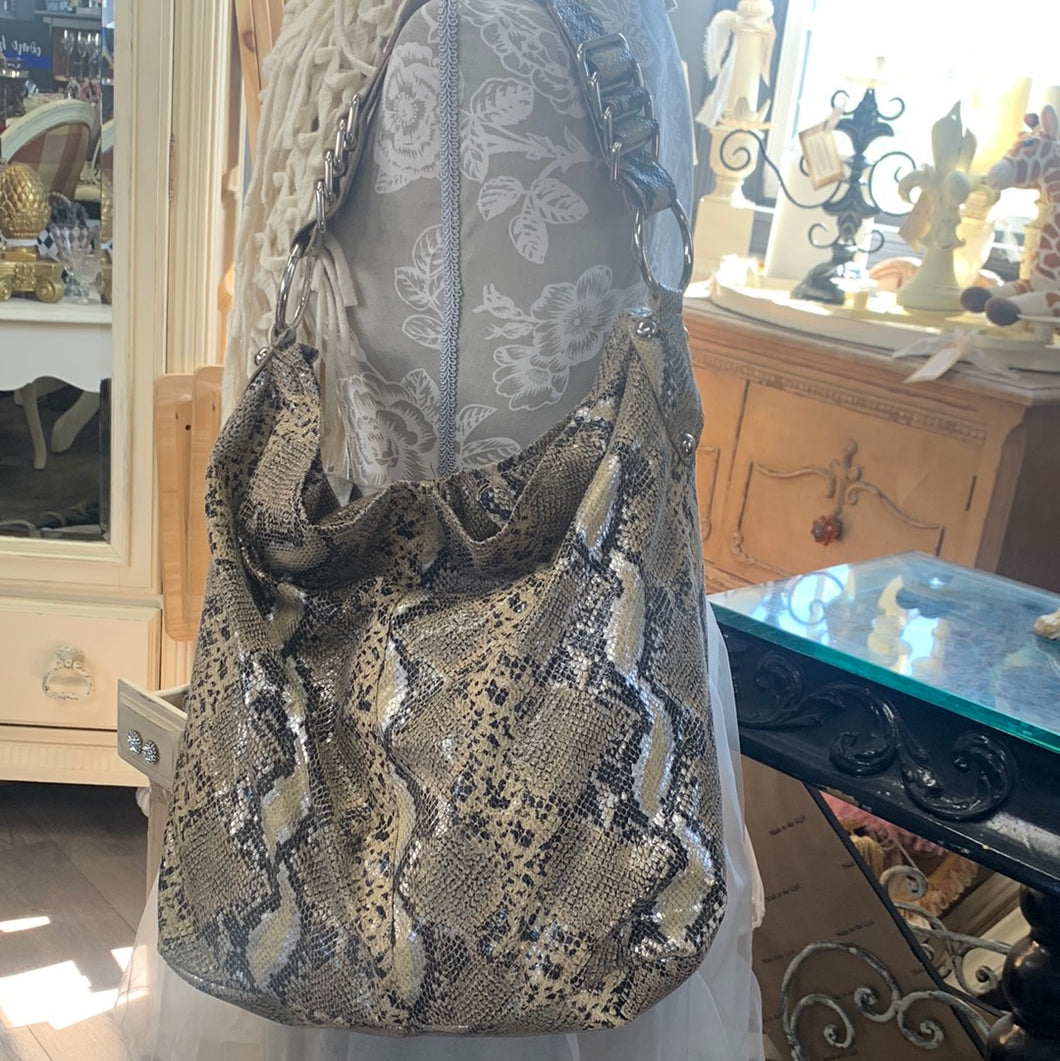 Express Preowned Faux Snake Skin Hobo