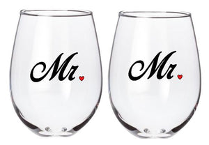 Mr. and/or Mrs. - Set of 2 Glasses
