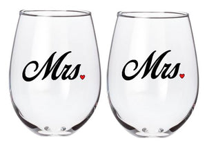 Mr. and/or Mrs. - Set of 2 Glasses