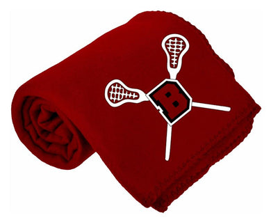 Lacrosse Throw Blanket - Stadium Blanket - B & Lacrosse Sticks