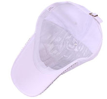 American Flag, Studded Baseball Cap - White